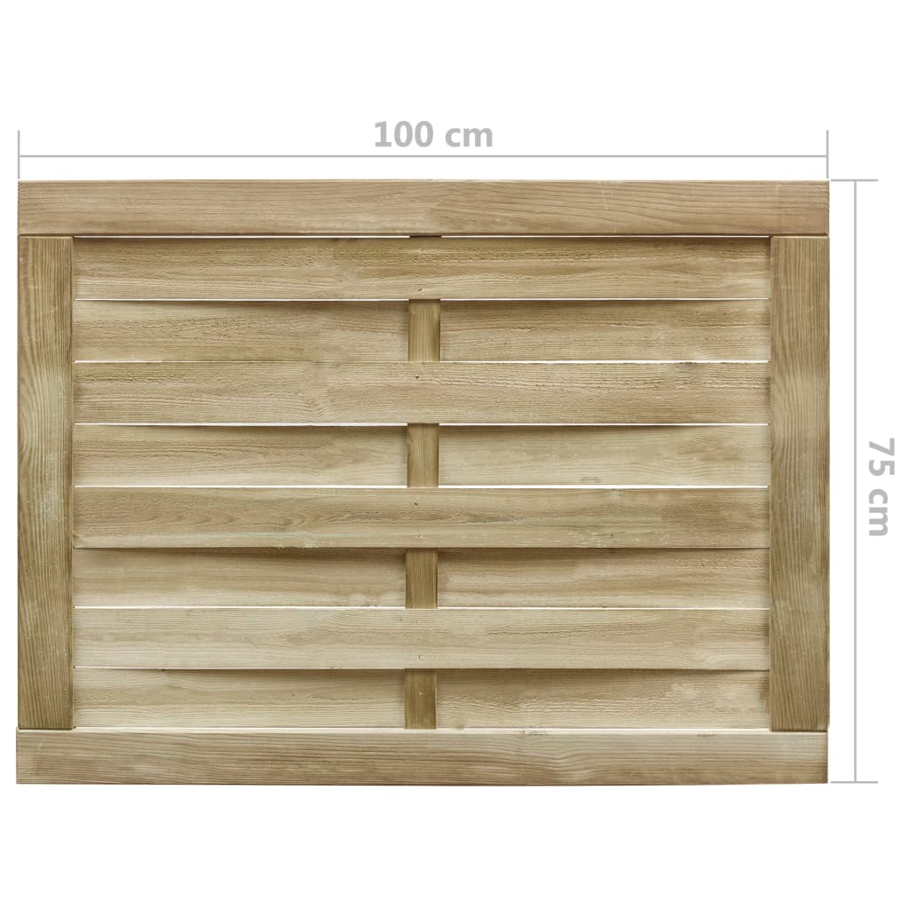 Puutarhaportti Kyllästetty Mänty 100X75 Cm Vihreä
