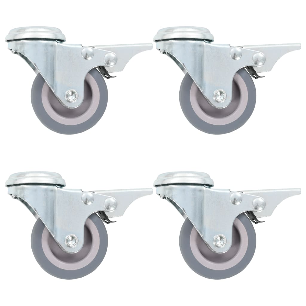 Rullapyörät Pultinrei´illä Ja Kaksoisjarruilla 4 Kpl 50 Mm