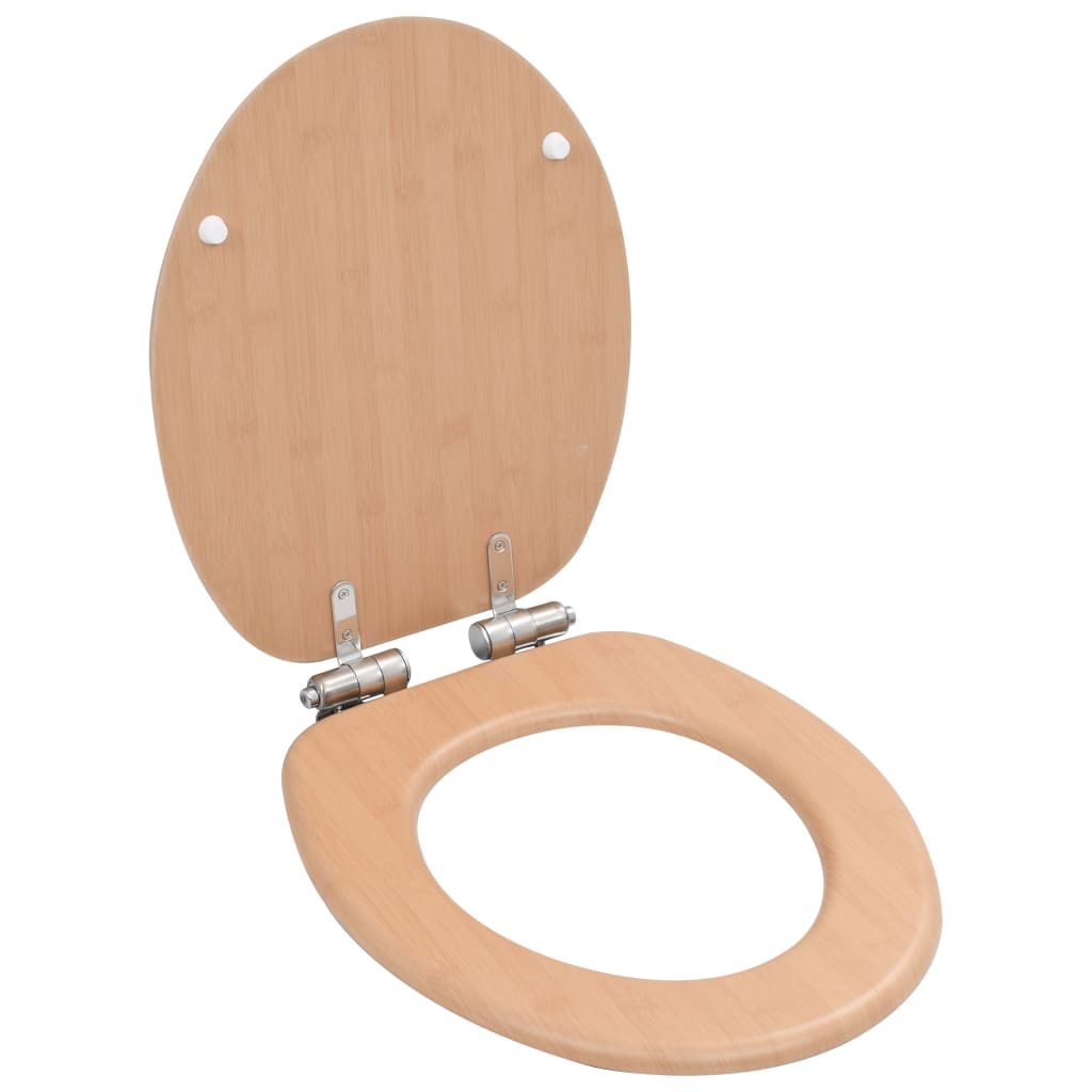 Wc-Istuin Soft Close Kannella Mdf Bambukuvio