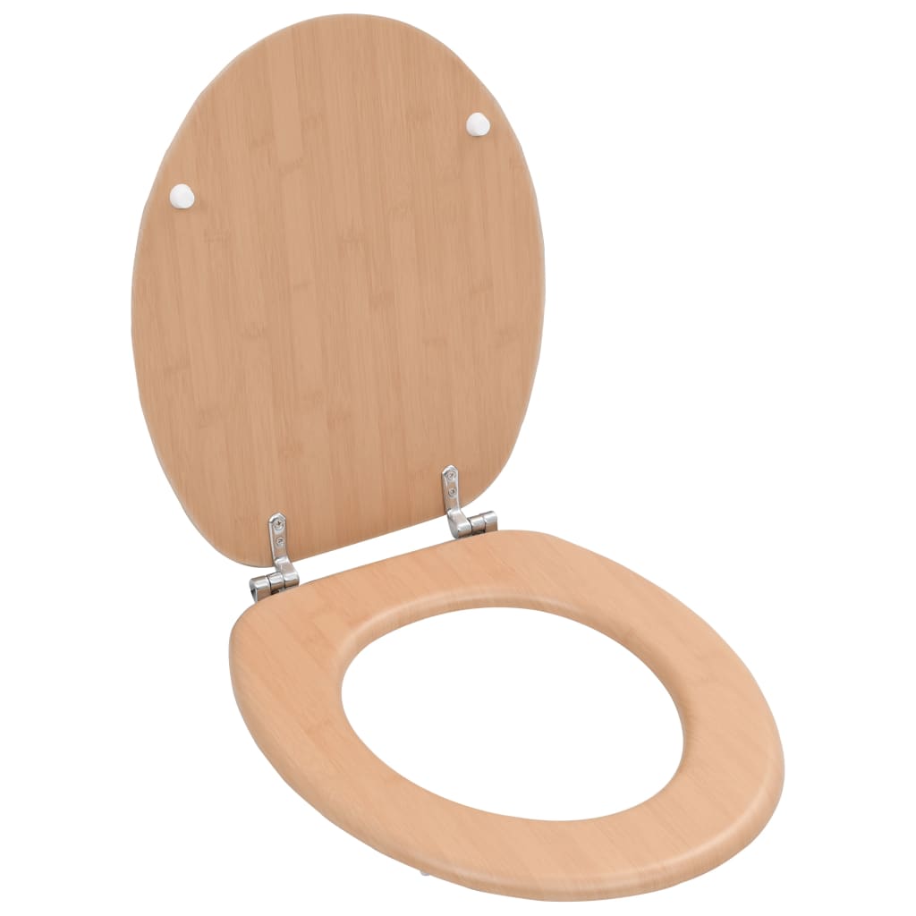 Wc-Istuin Hard Close Kannella Mdf Bambukuvio