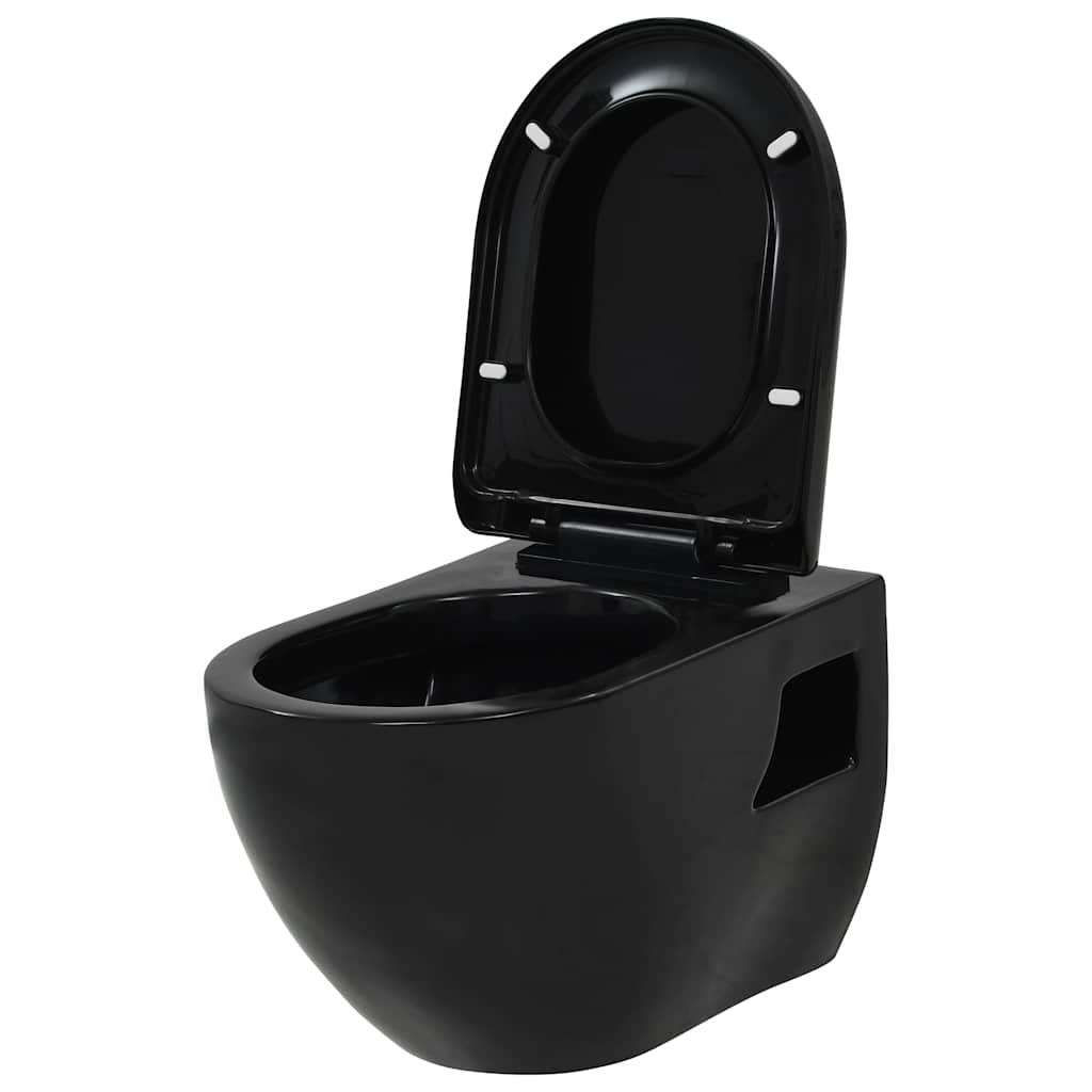 Seinään Kiinnitettävä Wc Piilotettu Säiliö Keraaminen Musta