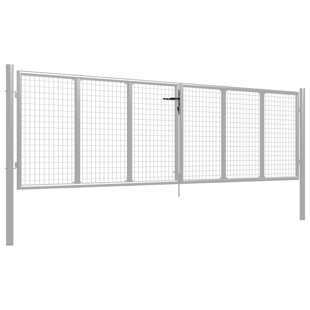 Puutarhan Portti Galvanoitu Teräs 400X100 Cm Hopea