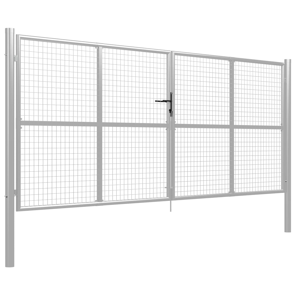 Puutarhan Portti Galvanoitu Teräs 400X150 Cm Hopea