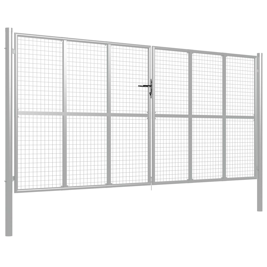 Puutarhan Portti Galvanoitu Teräs 400X175 Cm Hopea