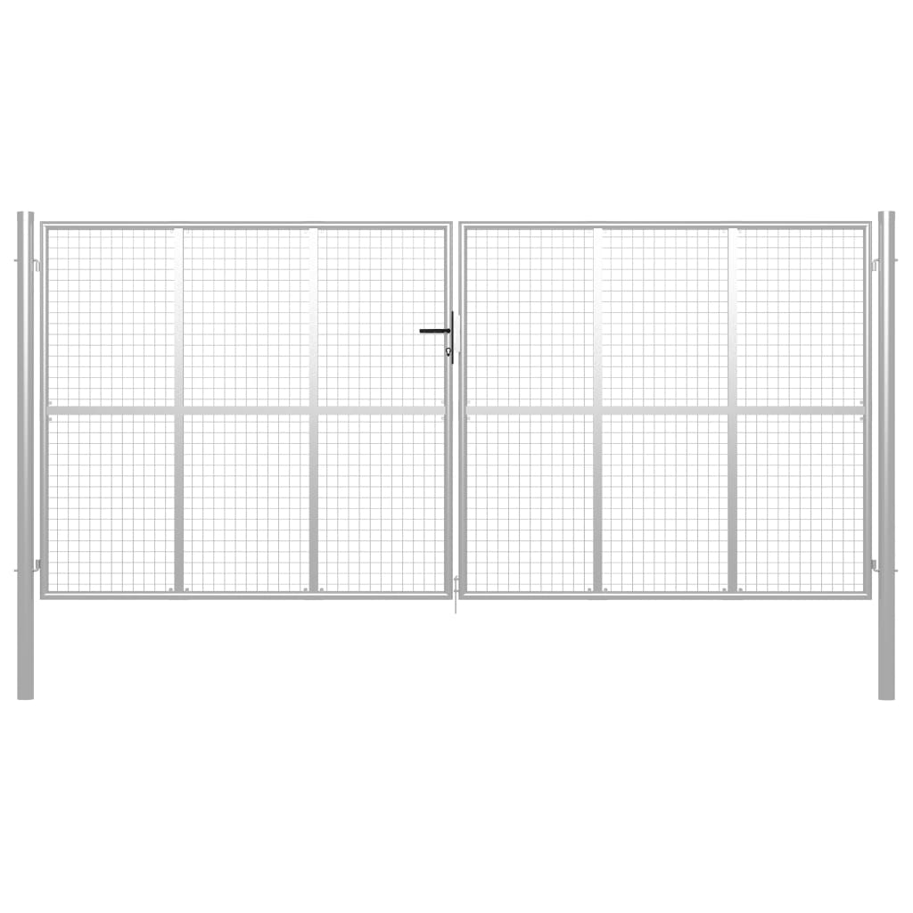 Puutarhan Portti Galvanoitu Teräs 400X200 Cm Hopea