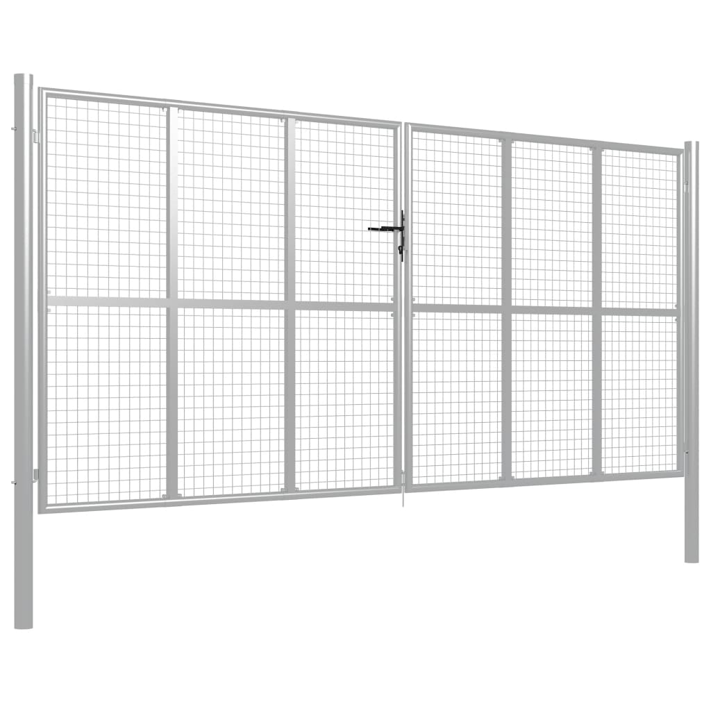 Puutarhan Portti Galvanoitu Teräs 400X200 Cm Hopea