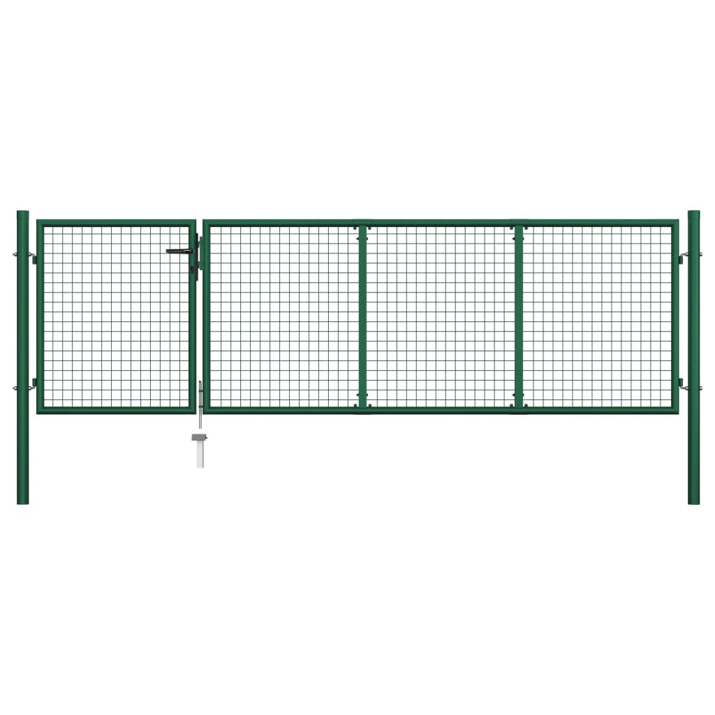 Puutarhan Portti Teräs 350X100 Cm Vihreä