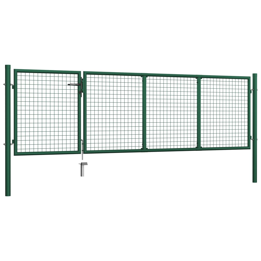 Puutarhan Portti Teräs 350X100 Cm Vihreä