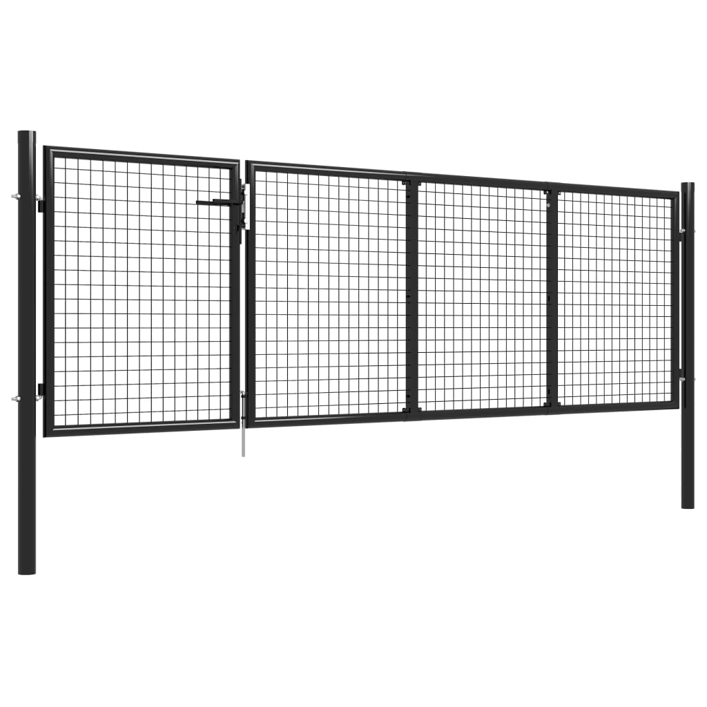 Puutarhan Portti Teräs 350X100 Cm Antrasiitti