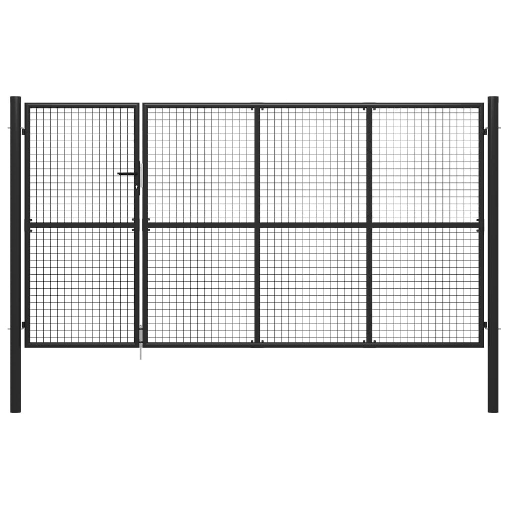 Puutarhan Portti Teräs 350X150 Cm Antrasiitti