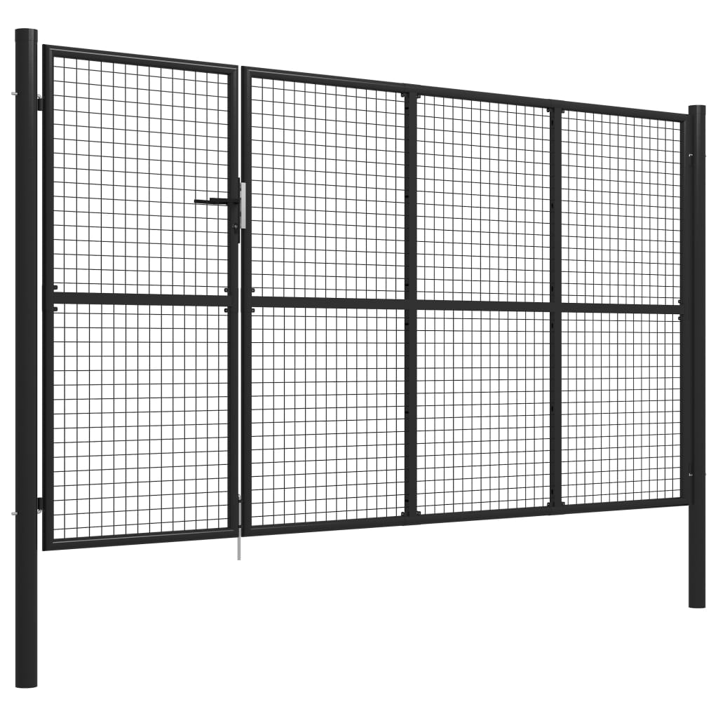 Puutarhan Portti Teräs 350X150 Cm Antrasiitti