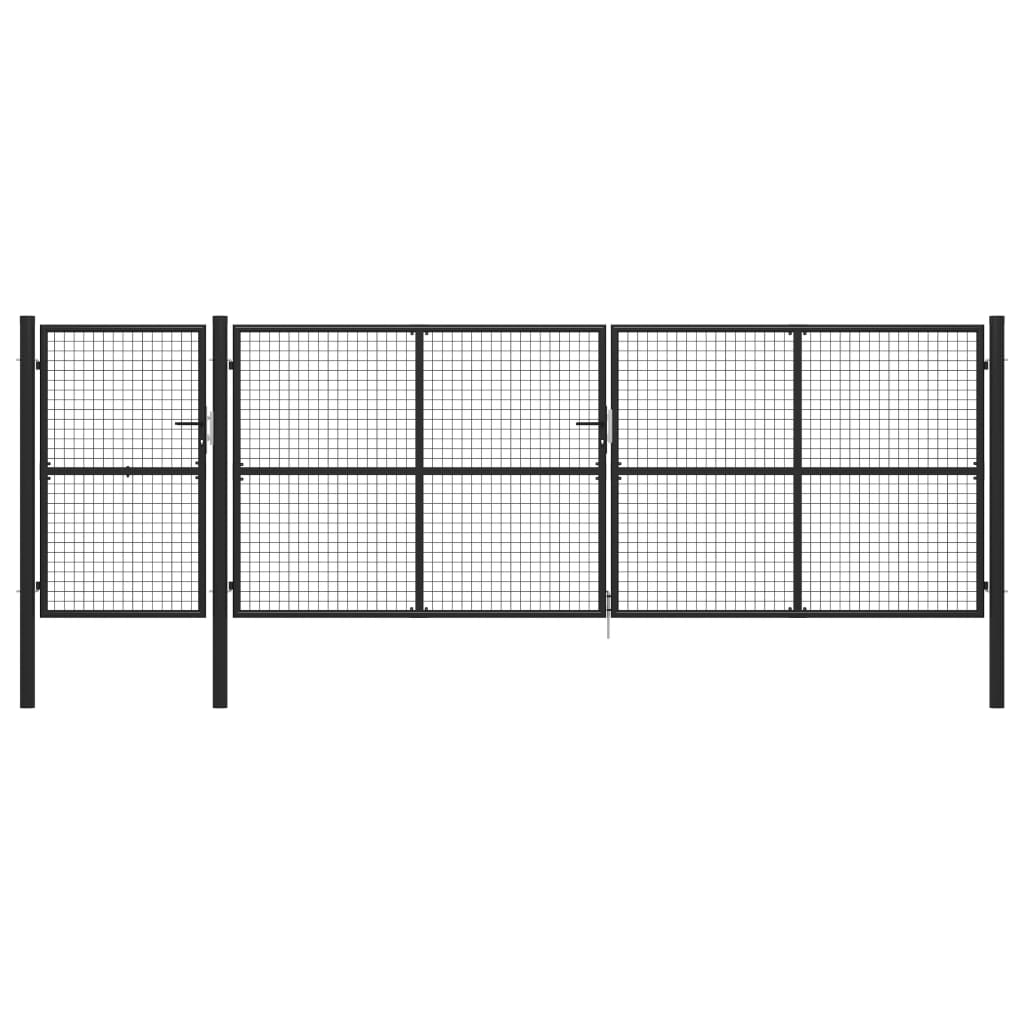 Puutarhaportti Teräs 500X150 Cm Antrasiitti