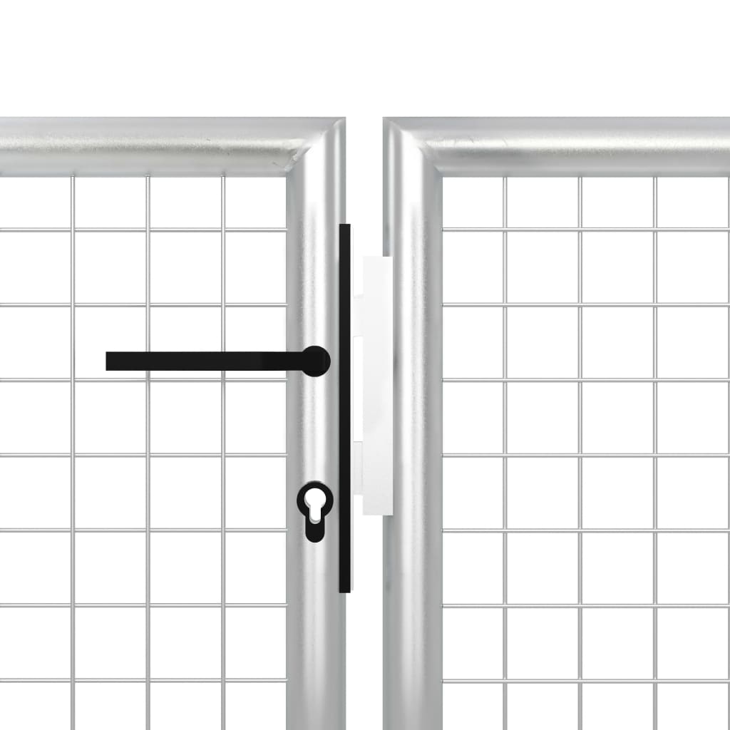 Puutarhaportti Teräs 350X100 Cm Hopea