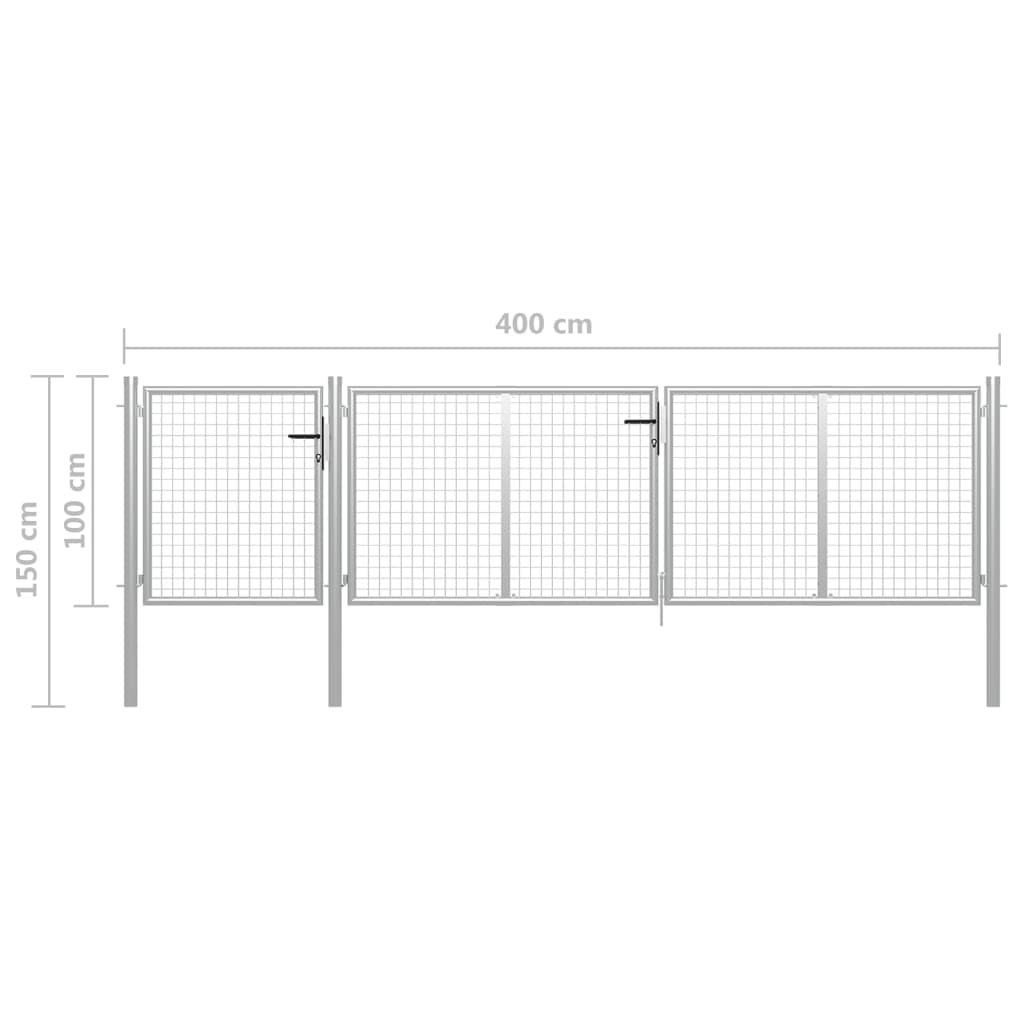 Puutarhan Portti Teräs 400X100 Cm Hopea