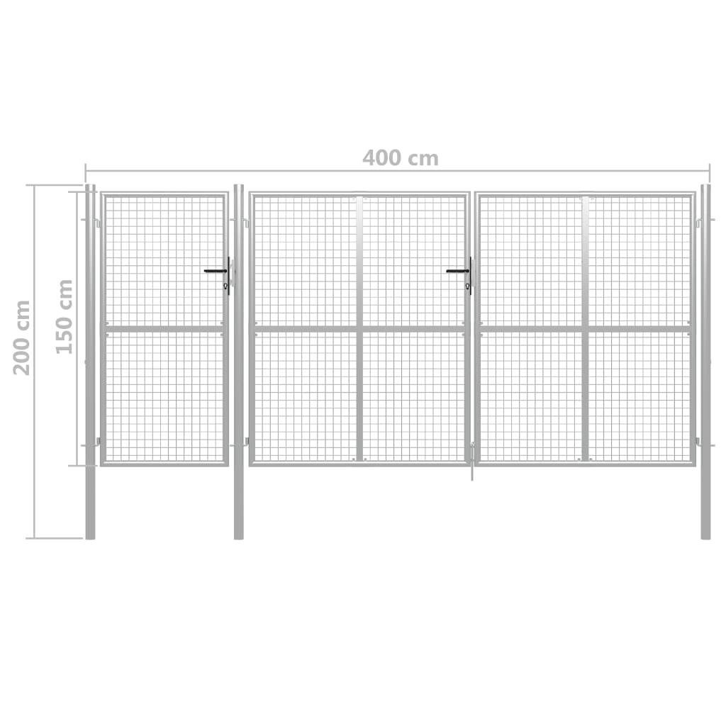 Puutarhan Portti Teräs 400X150 Cm Hopea
