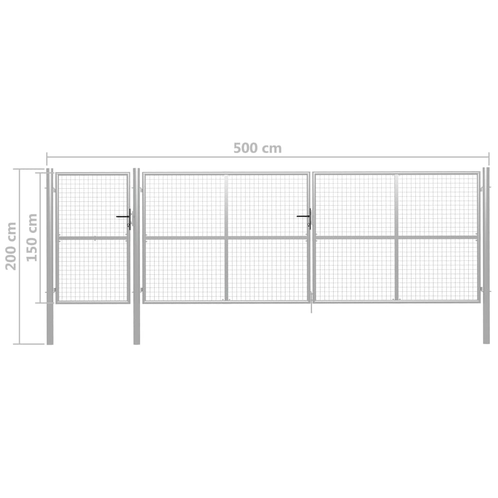 Puutarhan Portti Teräs 500X150 Cm Hopea