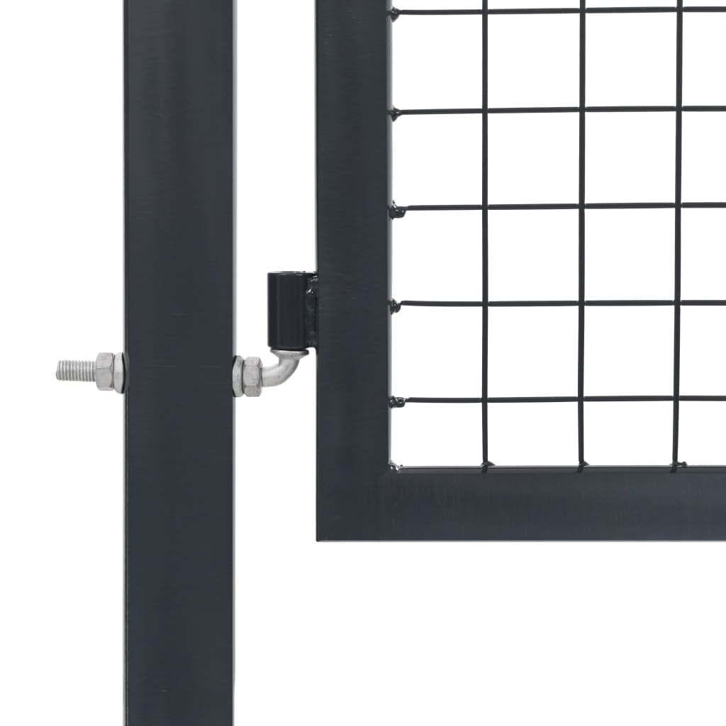 Puutarhan Portti Tolpilla Teräs 350X120 Cm Antrasiitti