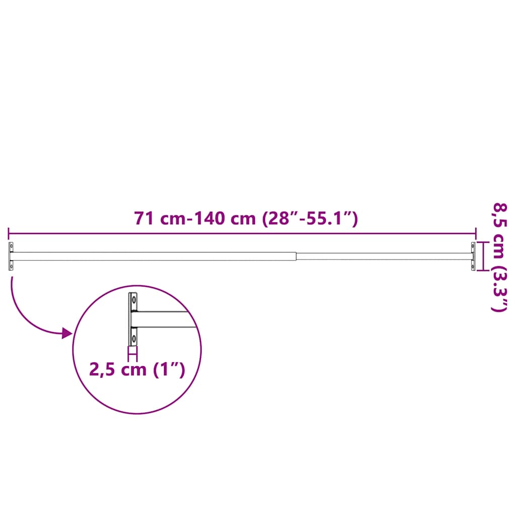 Säädettävät Ikkunan Turvapalkit 3 Kpl 710-1200 Mm