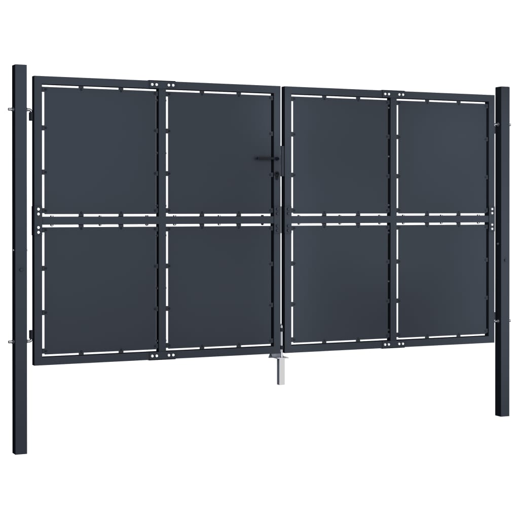 Puutarhan Portti Teräs 300X175 Cm Antrasiitti