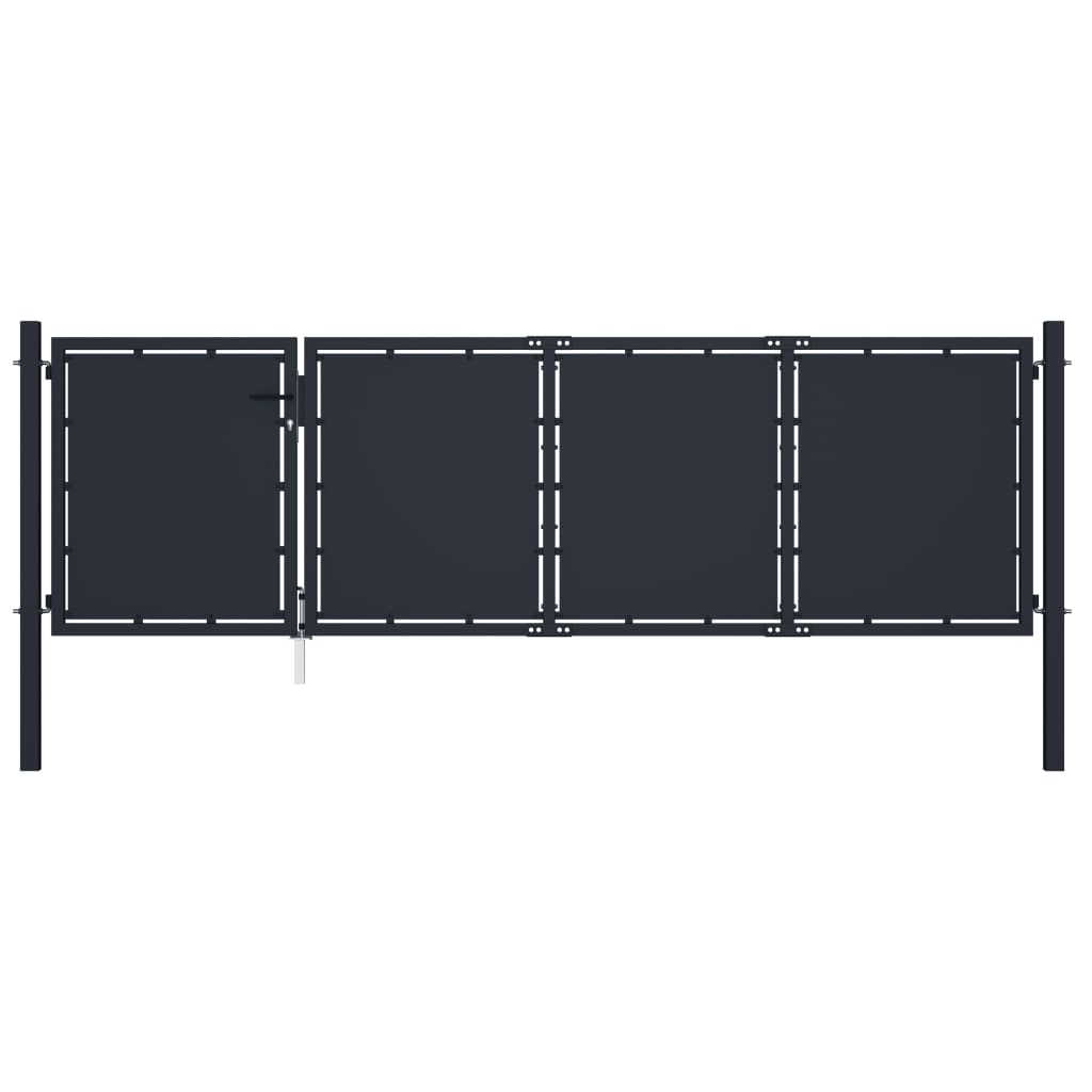 Puutarhan Portti Teräs 350X100 Cm Antrasiitti