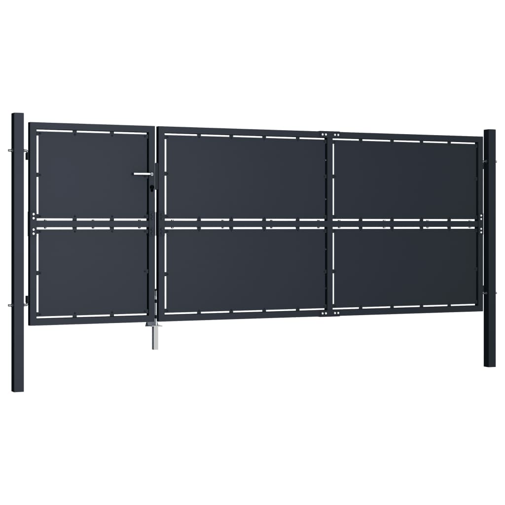 Puutarhan Portti Teräs 350X125 Cm Antrasiitti