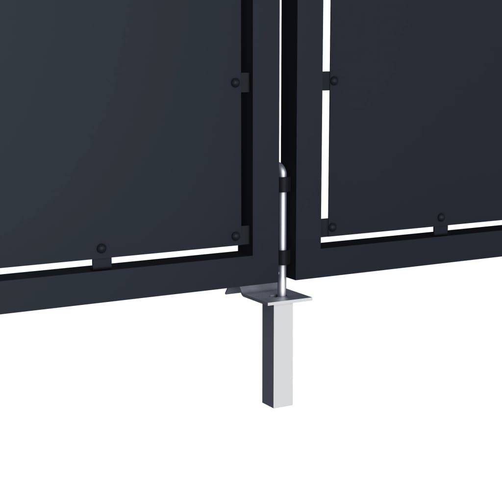 Puutarhan Portti Teräs 350X125 Cm Antrasiitti