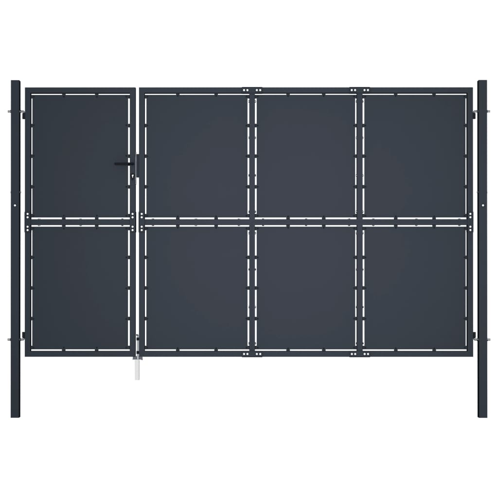 Puutarhan Portti Teräs 350X150 Cm Antrasiitti