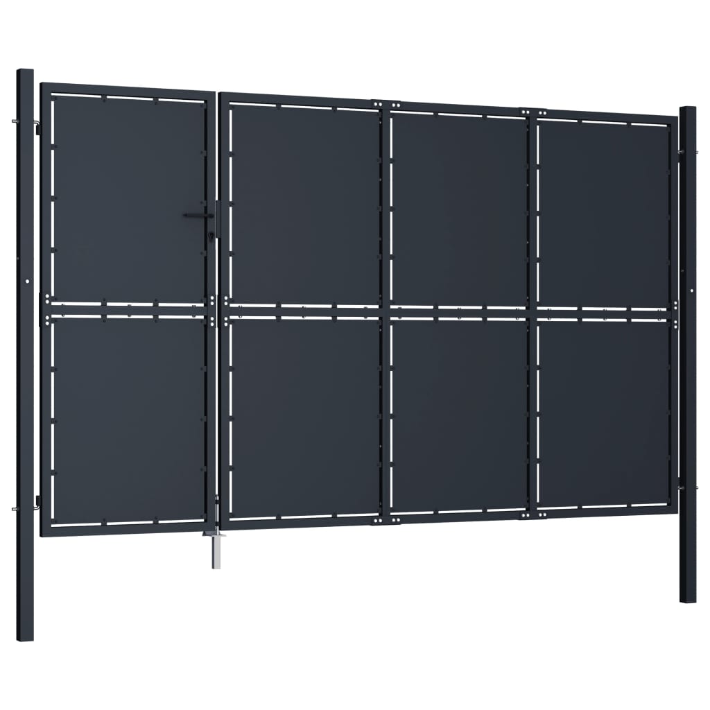 Puutarhan Portti Teräs 350X150 Cm Antrasiitti