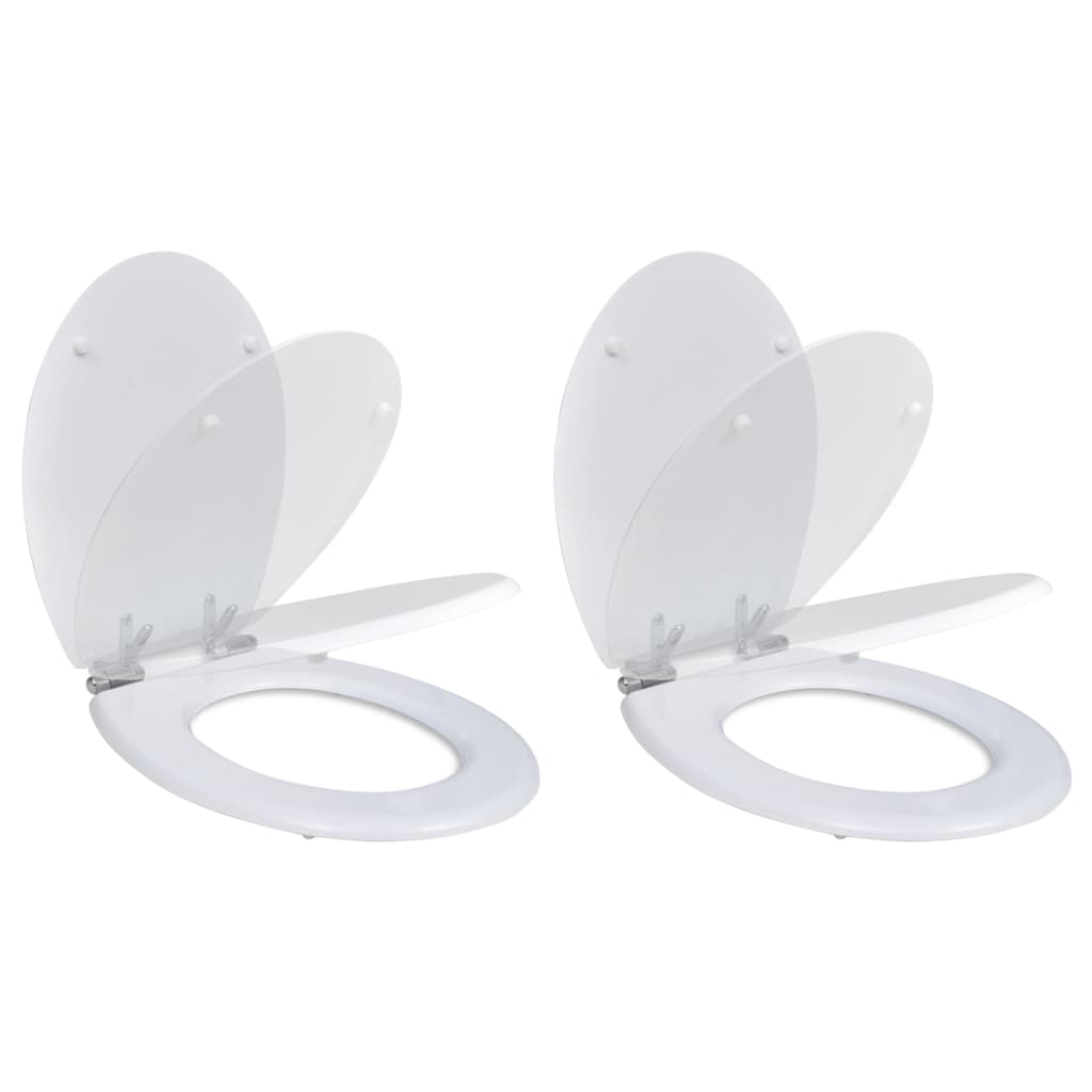 Wc-Istuimet Soft-Close Kansilla 2 Kpl Mdf Valkoinen