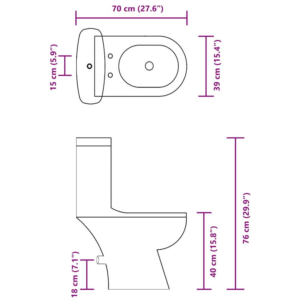 Wc-Istuin Vesisäiliöllä Musta