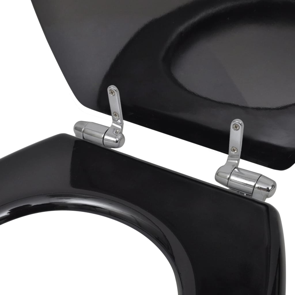 Wc-Istuin Soft Close Mdf Yksinkertainen Muotoilu Musta