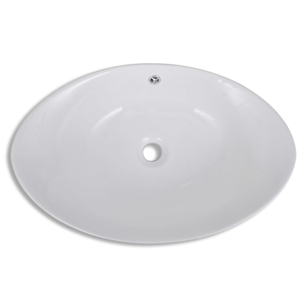 Ylellinen Keraaminen Pesuallas Soikeaylivuotoaukolla 59 X 38,5 Cm