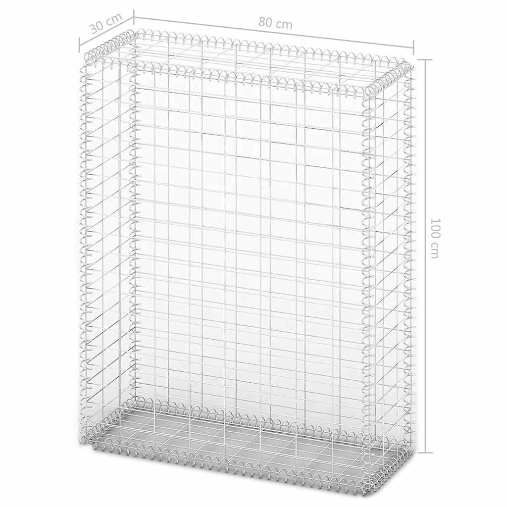 Gabion/Kivikori Kansilla Galvanoitu Vaijeri 100X80X30 Cm