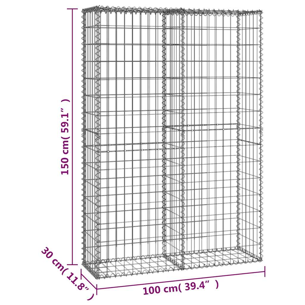 Gabion/Kivikori Kansilla Galvanoitu Vaijeri 150X100X30 Cm