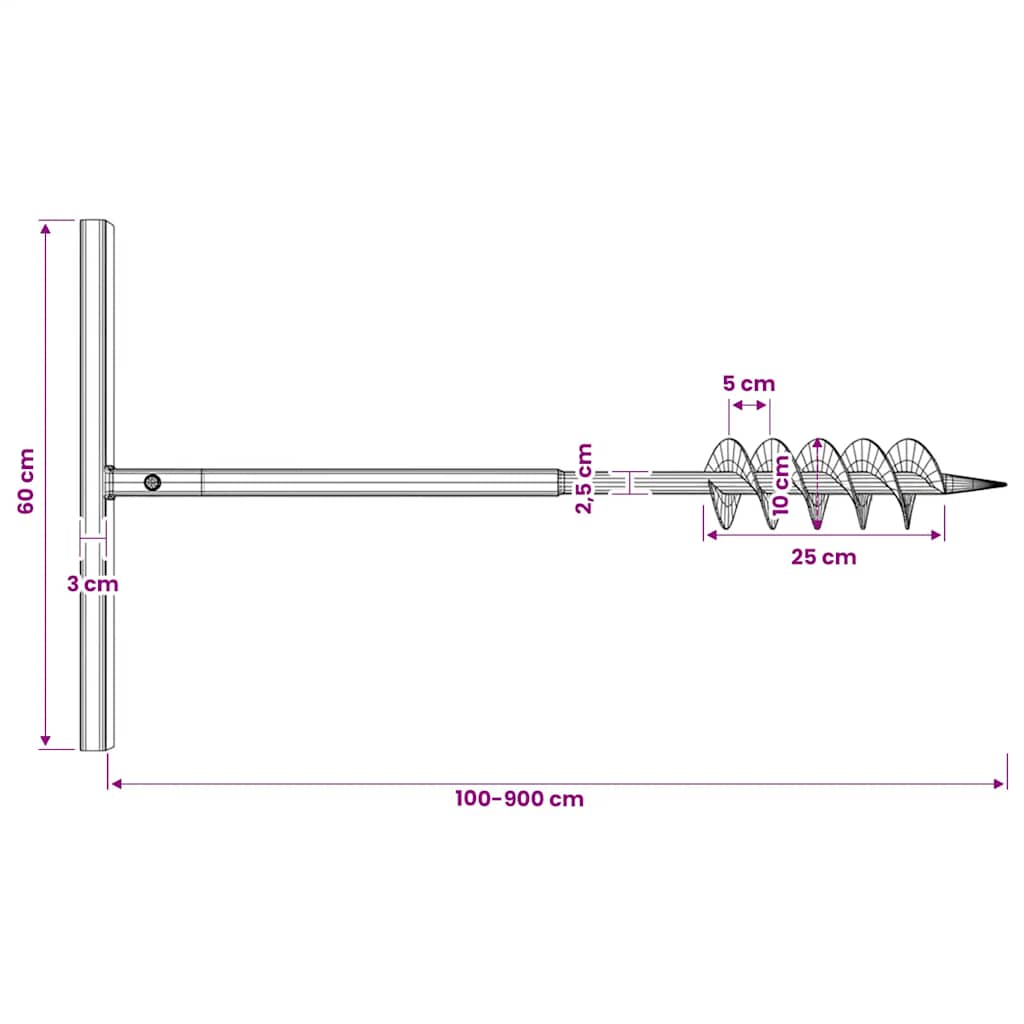 Maapora Kahvalla 100 Mm Ja Jatkeella 9 M Teräs