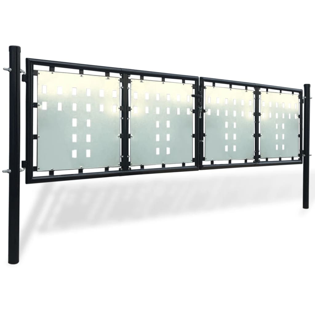 Musta Yksiovinen Aitaportti 300X100 Cm