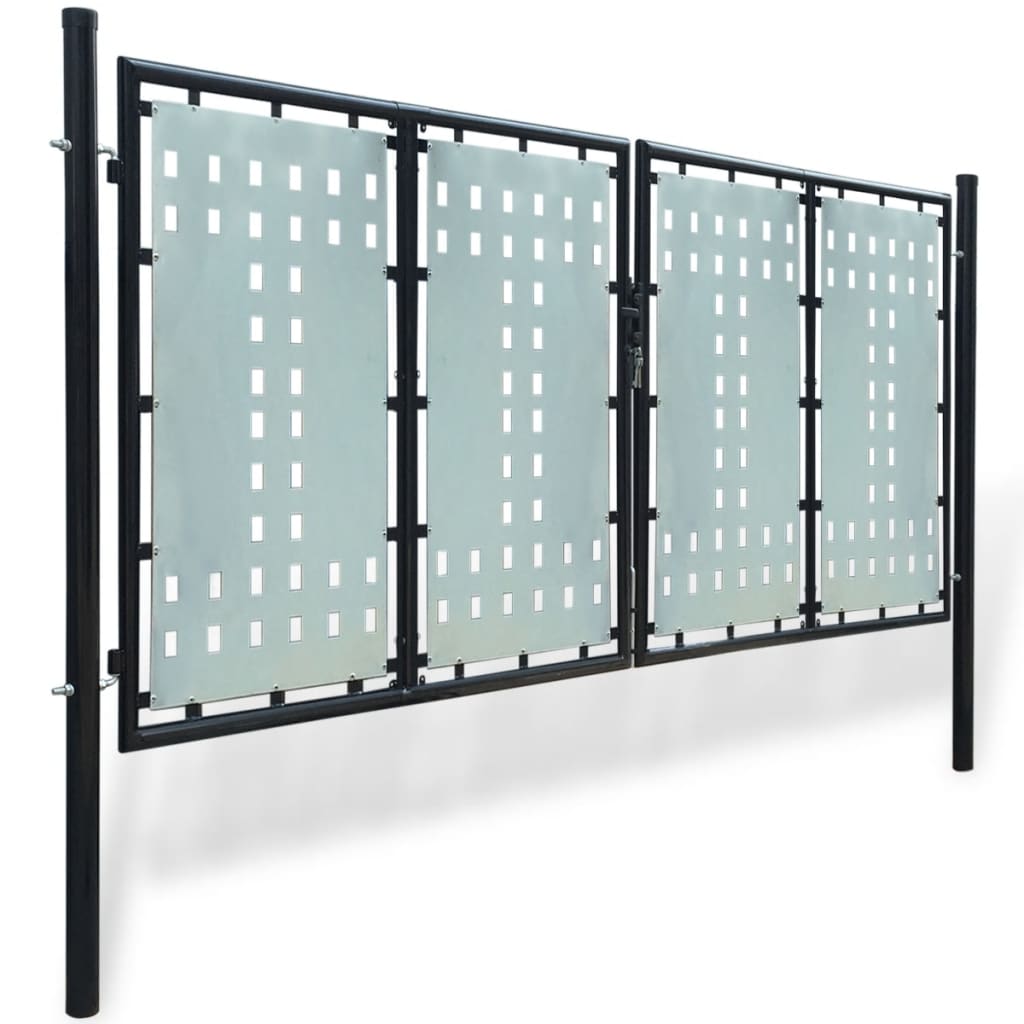 Musta Yksiovinen Aitaportti 300X125 Cm