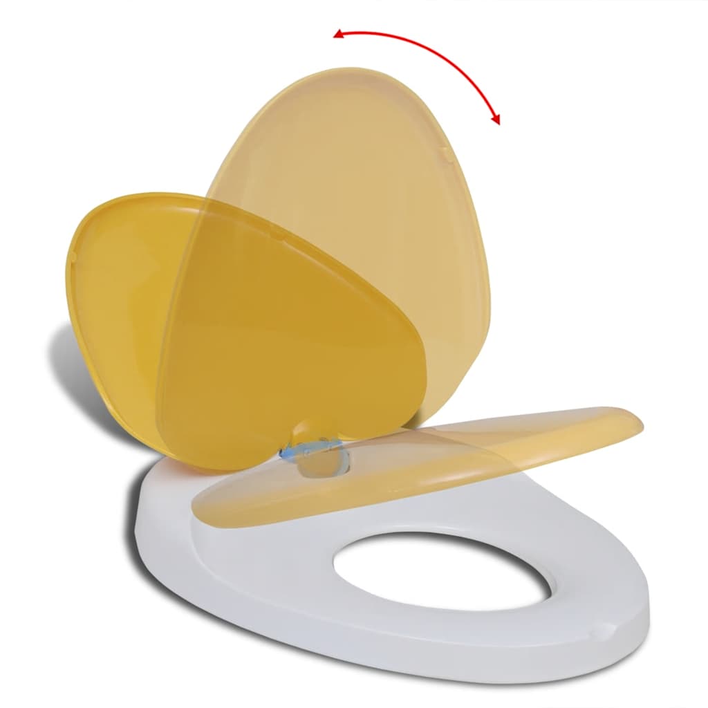 Valkokeltainen Soft-Close Wc-Istuin Aikuiset/Lapset
