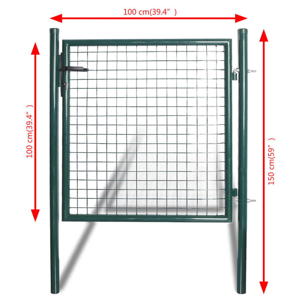 Yksiovinen Aitaportti 100X100 Cm Pulverimaalattu Teräs
