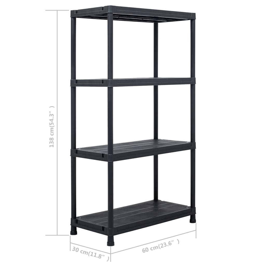 Varastohylly 100 Kg 60X30X138 Cm Musta Muovi