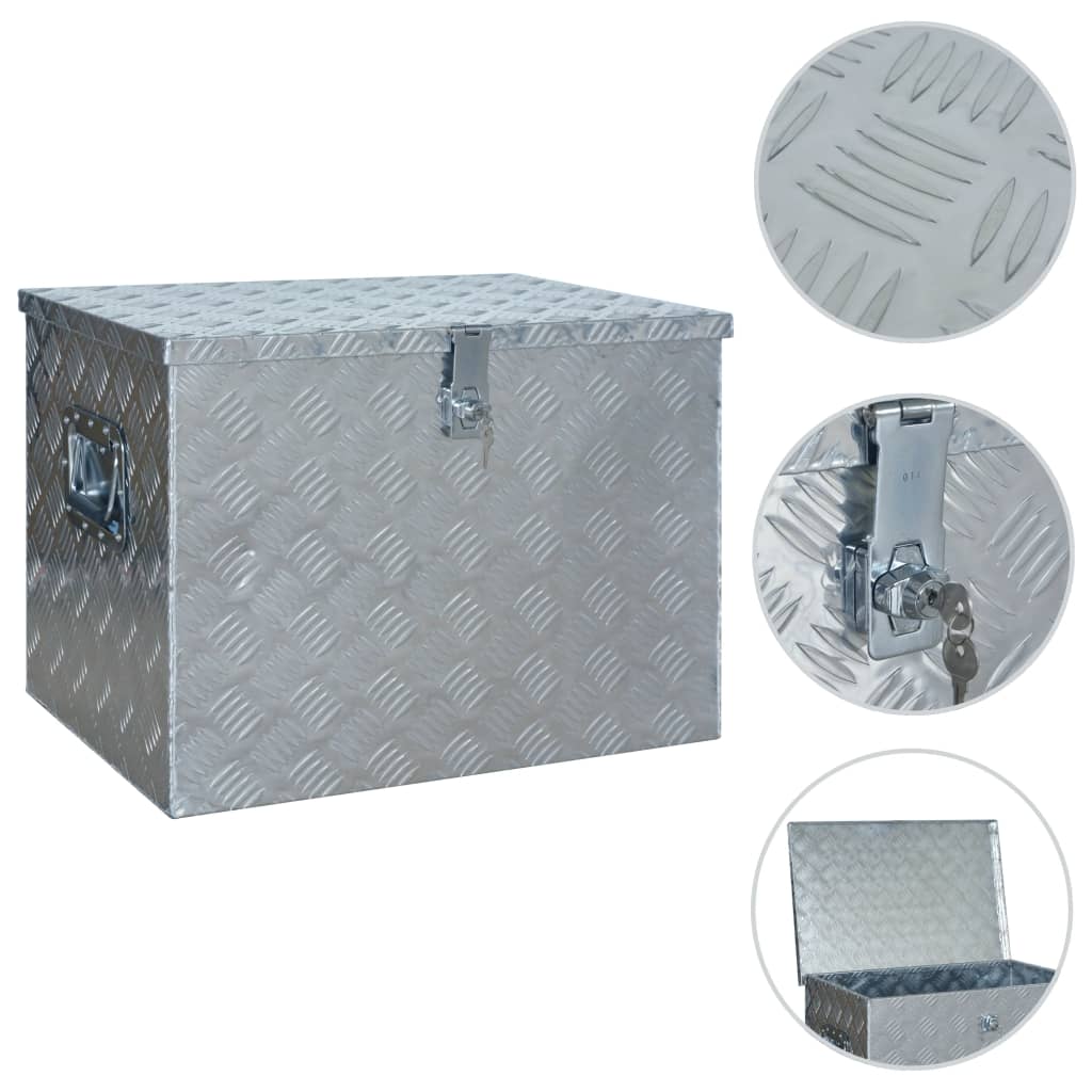 Alumiinilaatikko 610X430X455 Mm Hopea