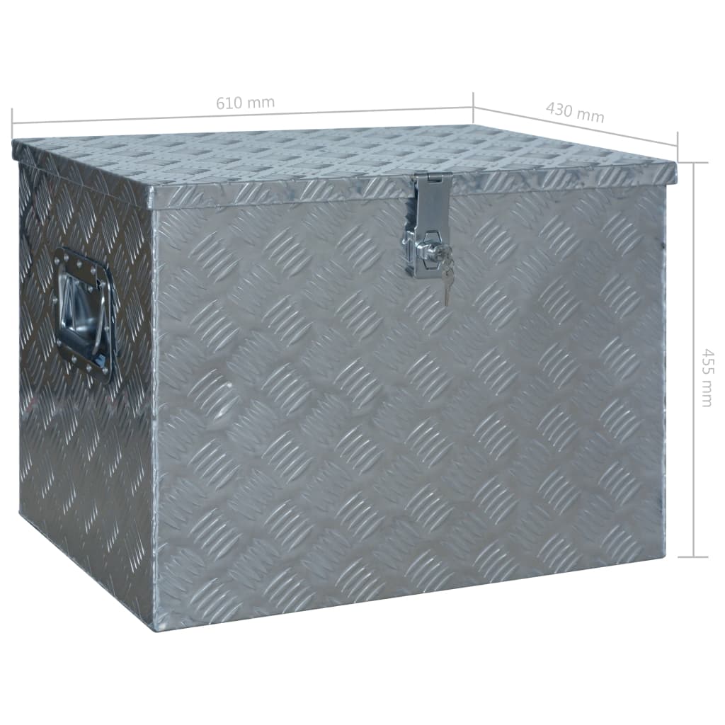 Alumiinilaatikko 610X430X455 Mm Hopea