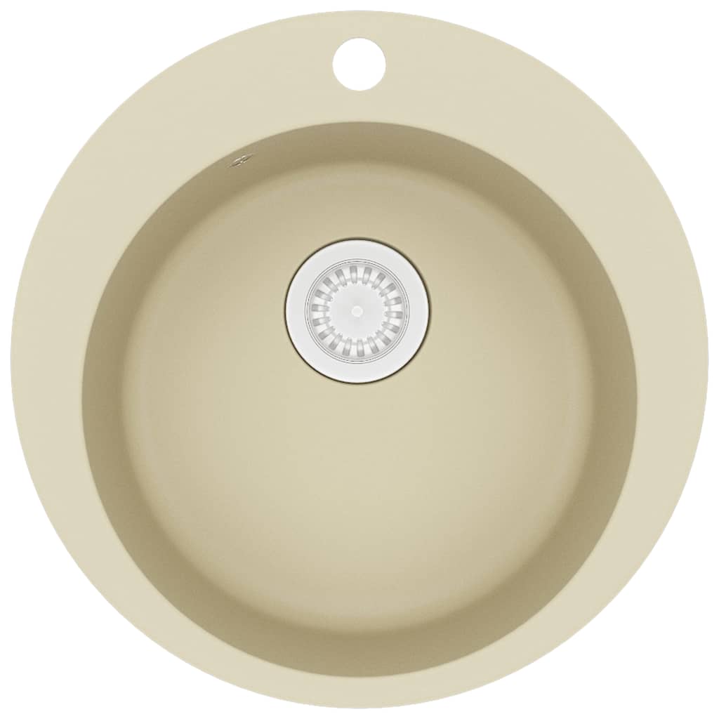 Keittiön Pesuallas Graniitti Pyöreä Beige
