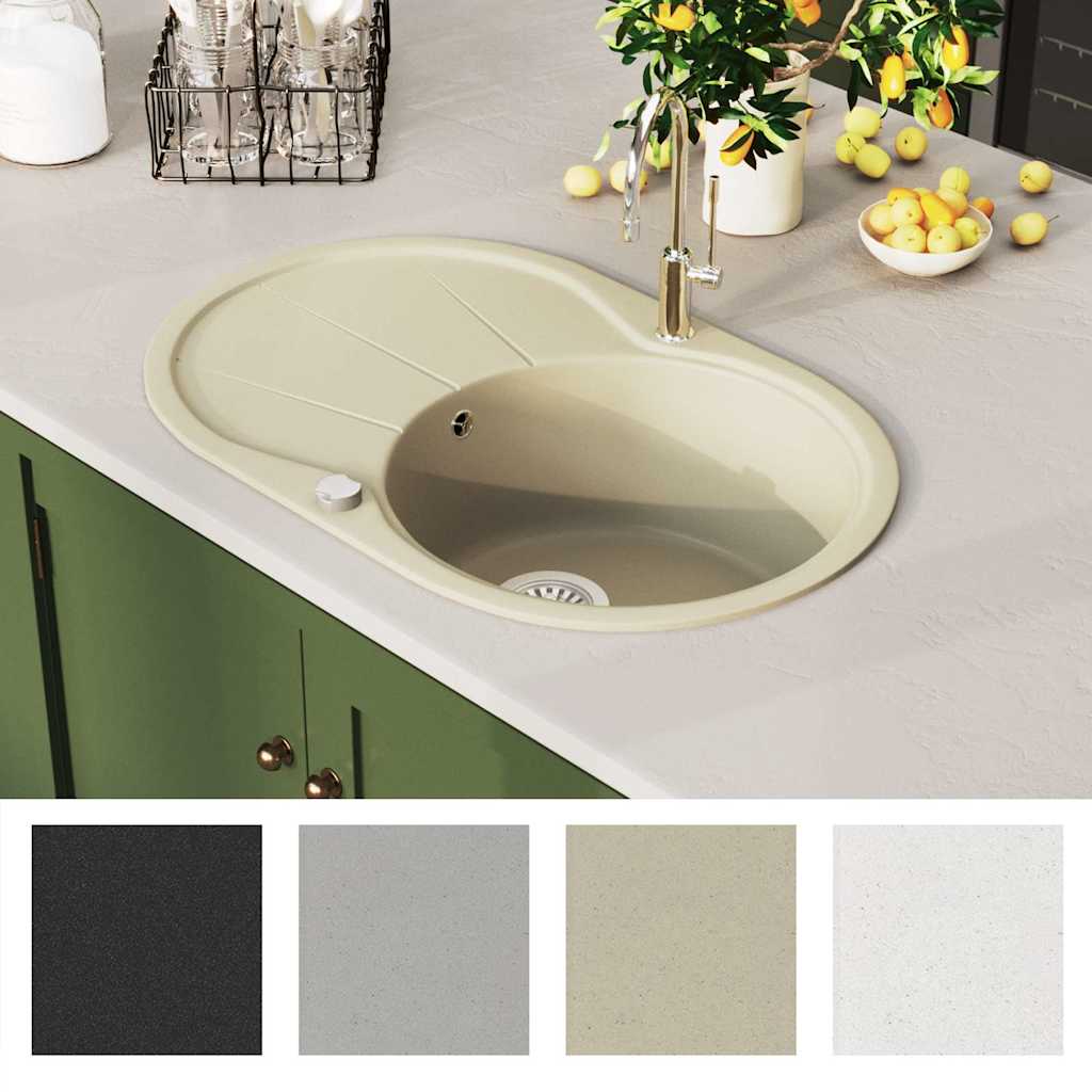 Keittiön Pesuallas Graniitti Ovaali Beige