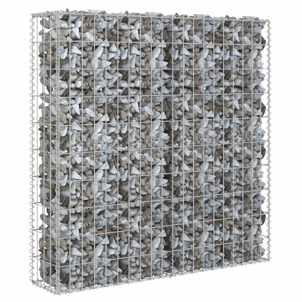 Gabionseinä Kansilla Galvanoitu Teräs 80X20X100 Cm