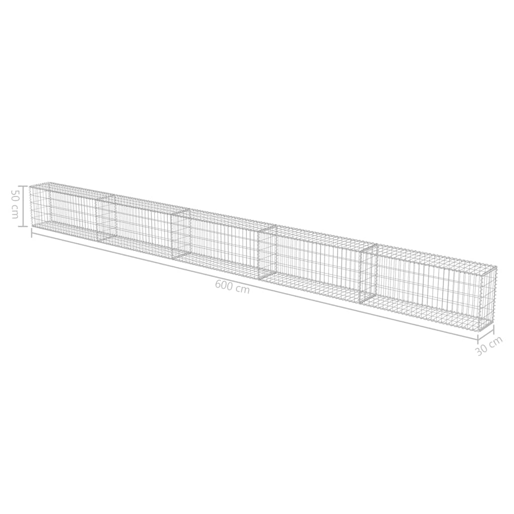 Gabion-Kivikori Kansilla Galvanoitu Teräs 600X30X50 Cm