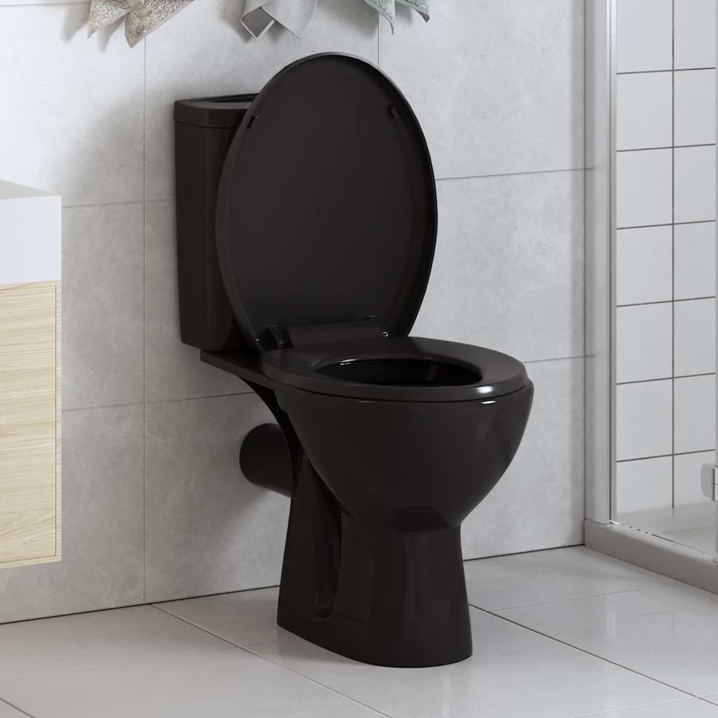 Soft-Close Wc-Istuin Pikakiinnityksellä Musta