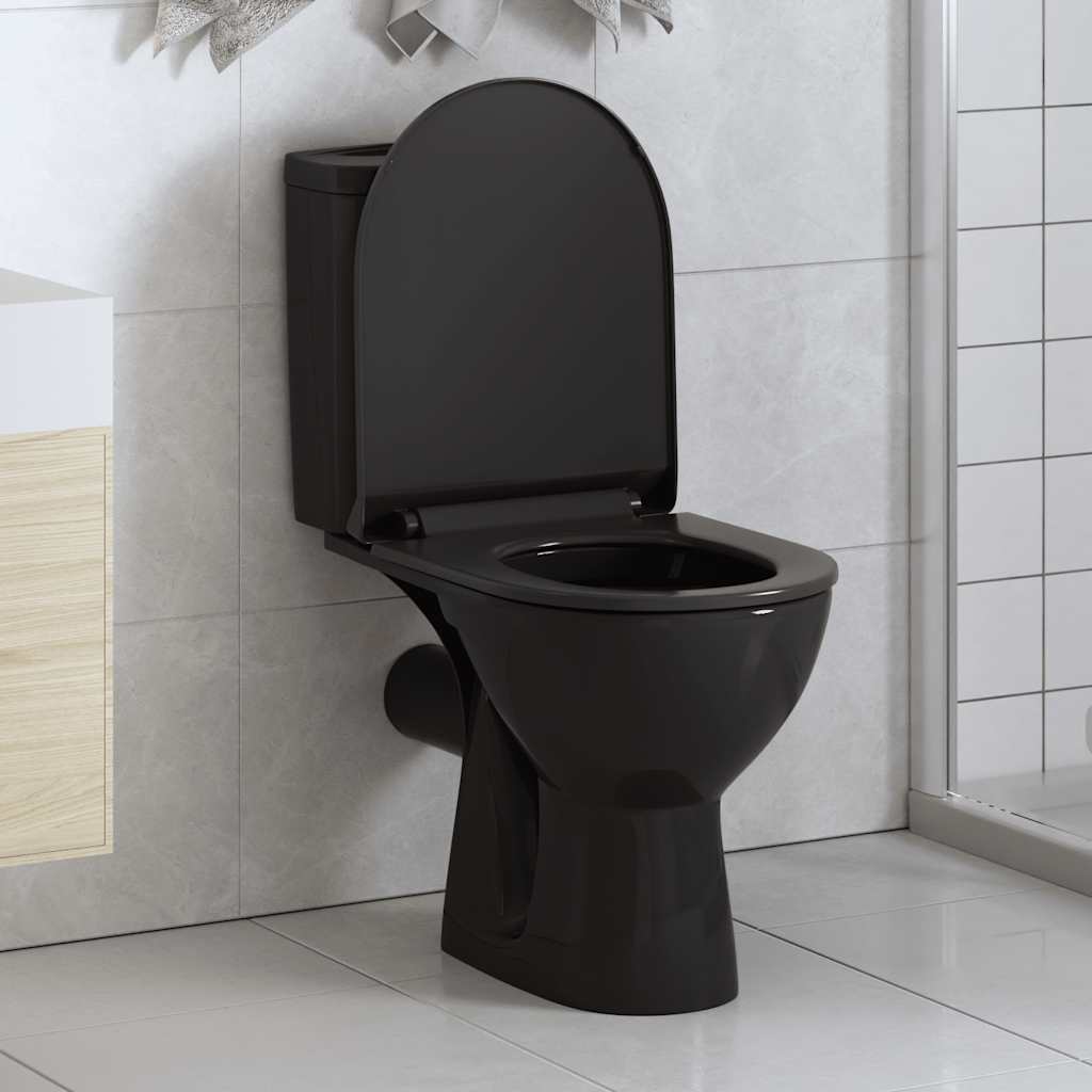 Soft-Close Wc-Istuin Pikakiinnityksellä Musta