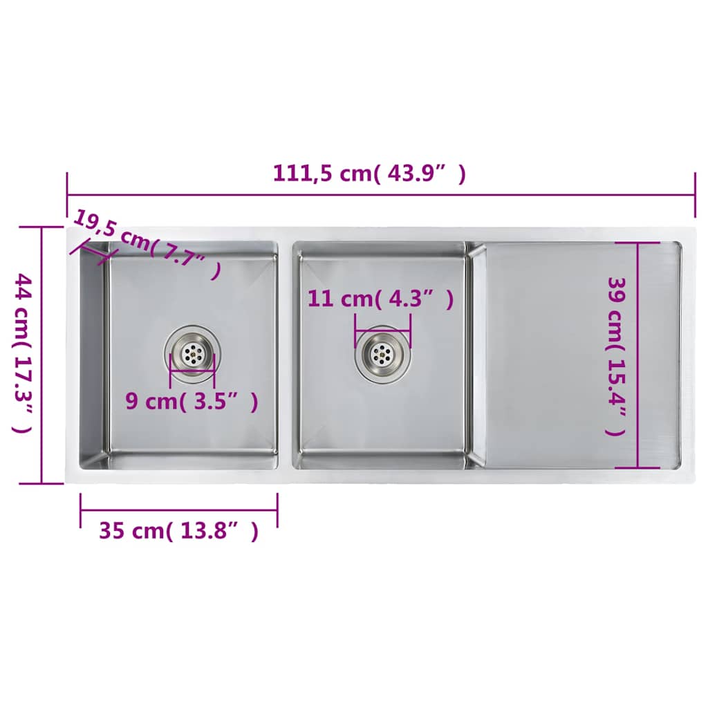 Käsintehty Keittiön Tiskiallas Ruostumaton Teräs