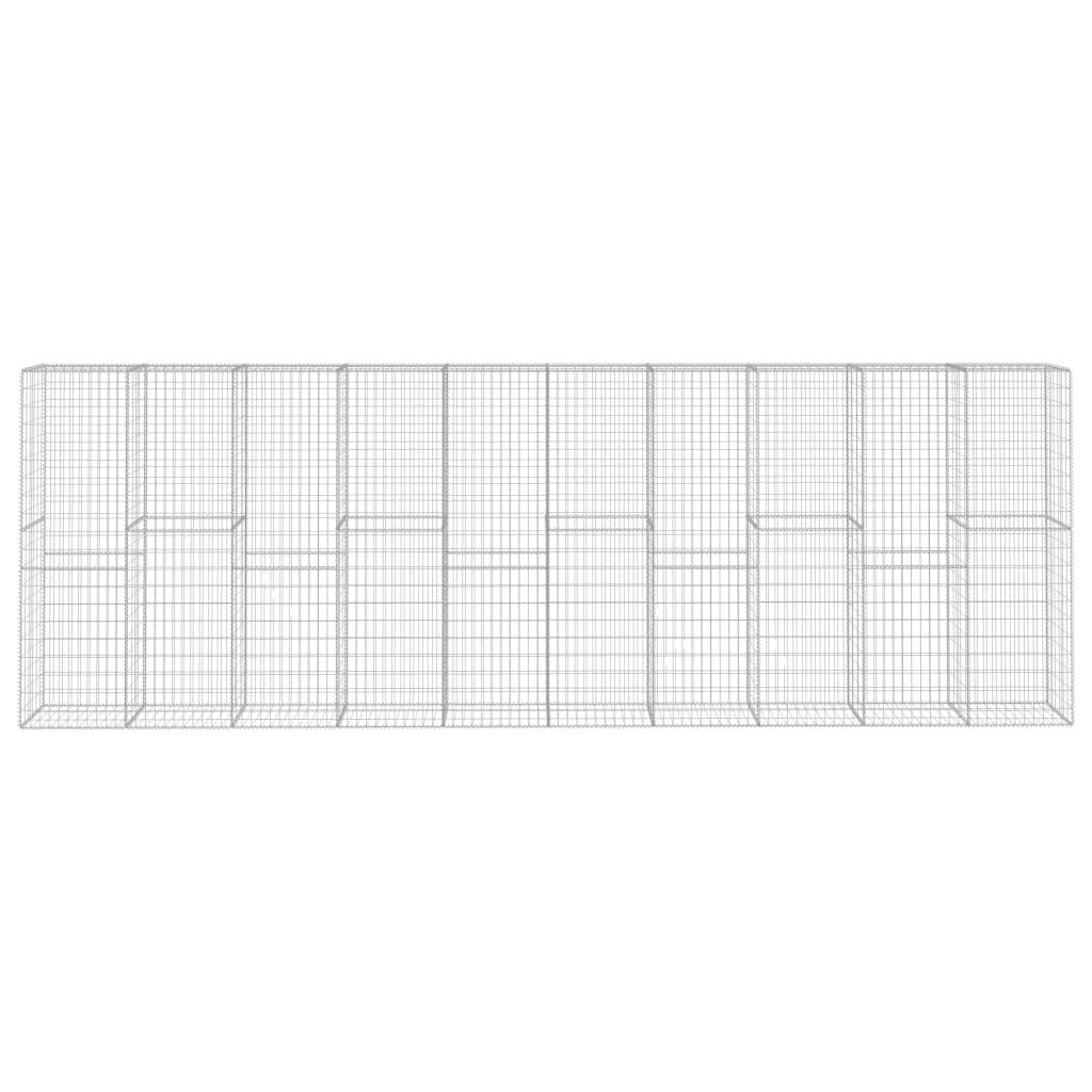 Gabionseinä Kannella Galvanoitu Teräs 600X50X200 Cm